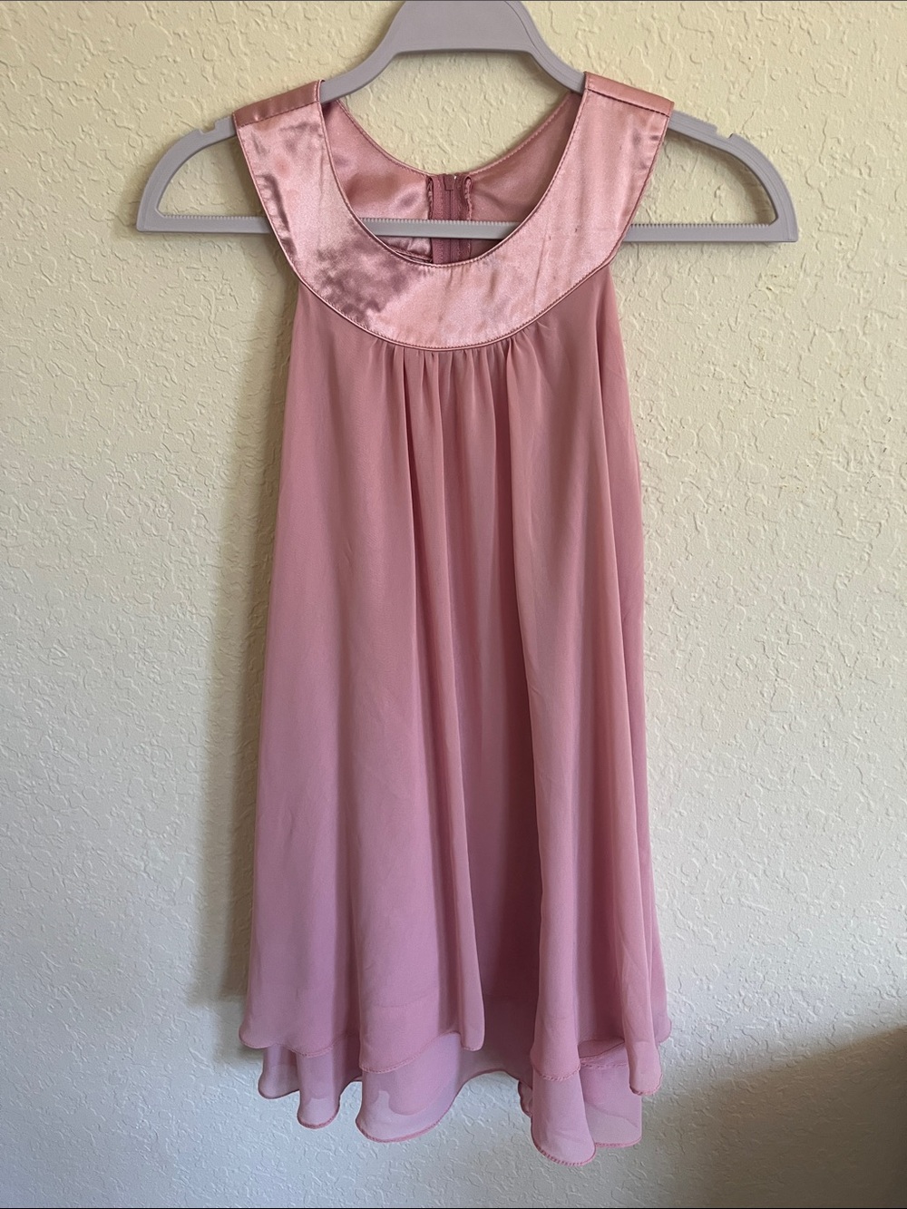 Kid's Dream Dusty Rose Satin-Trim Dress